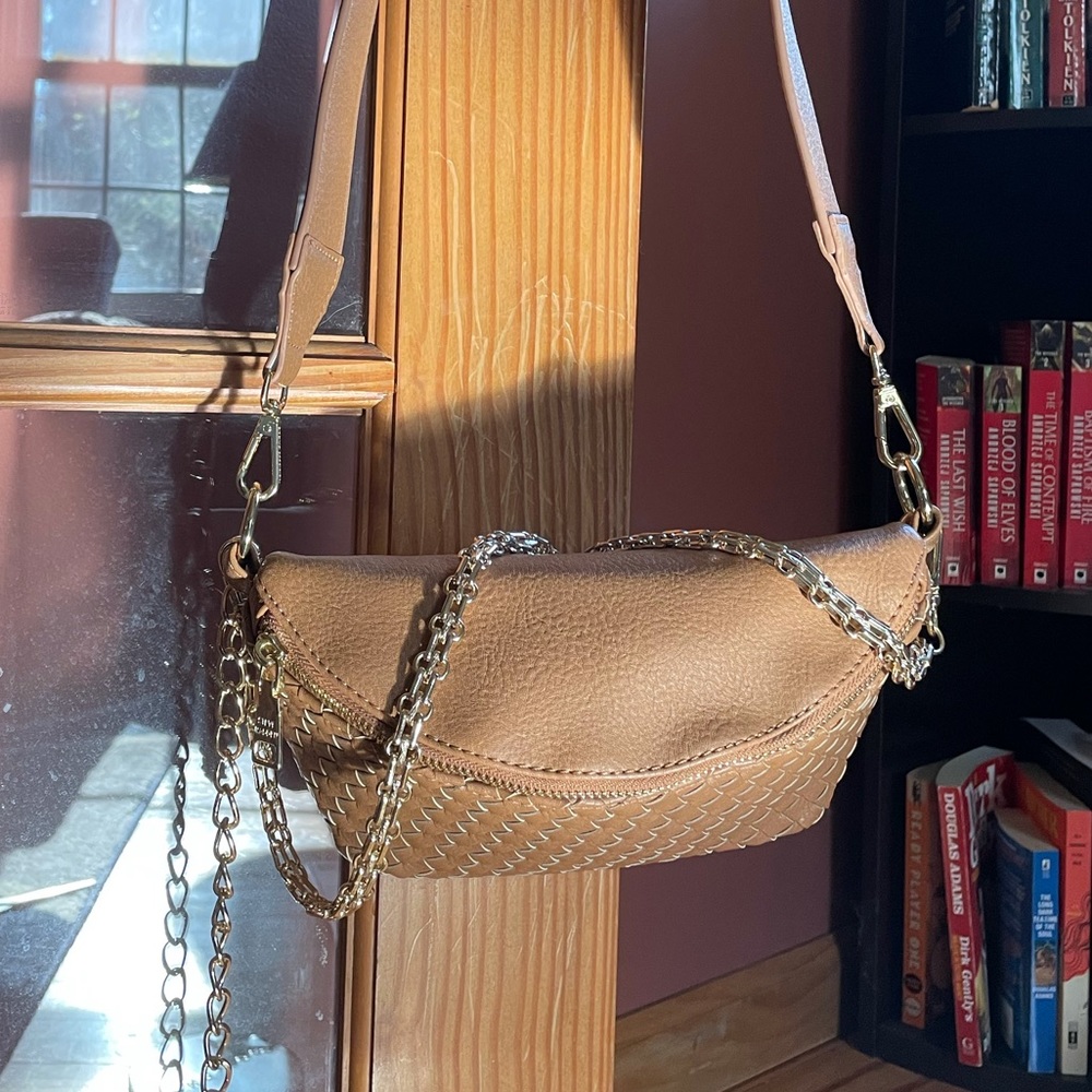 Steve Madden Mandie Woven Belt/Bum Bag in Tan